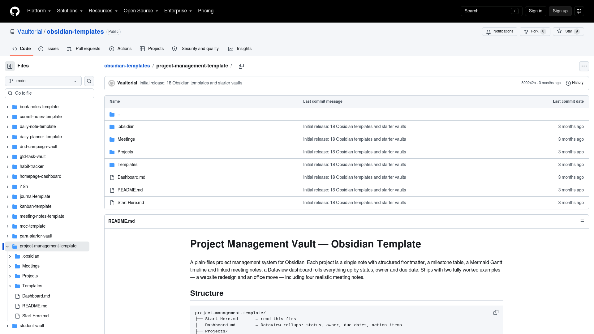 Obsidian Project Management Template with Gantt — Vault Templates built with Obsidian