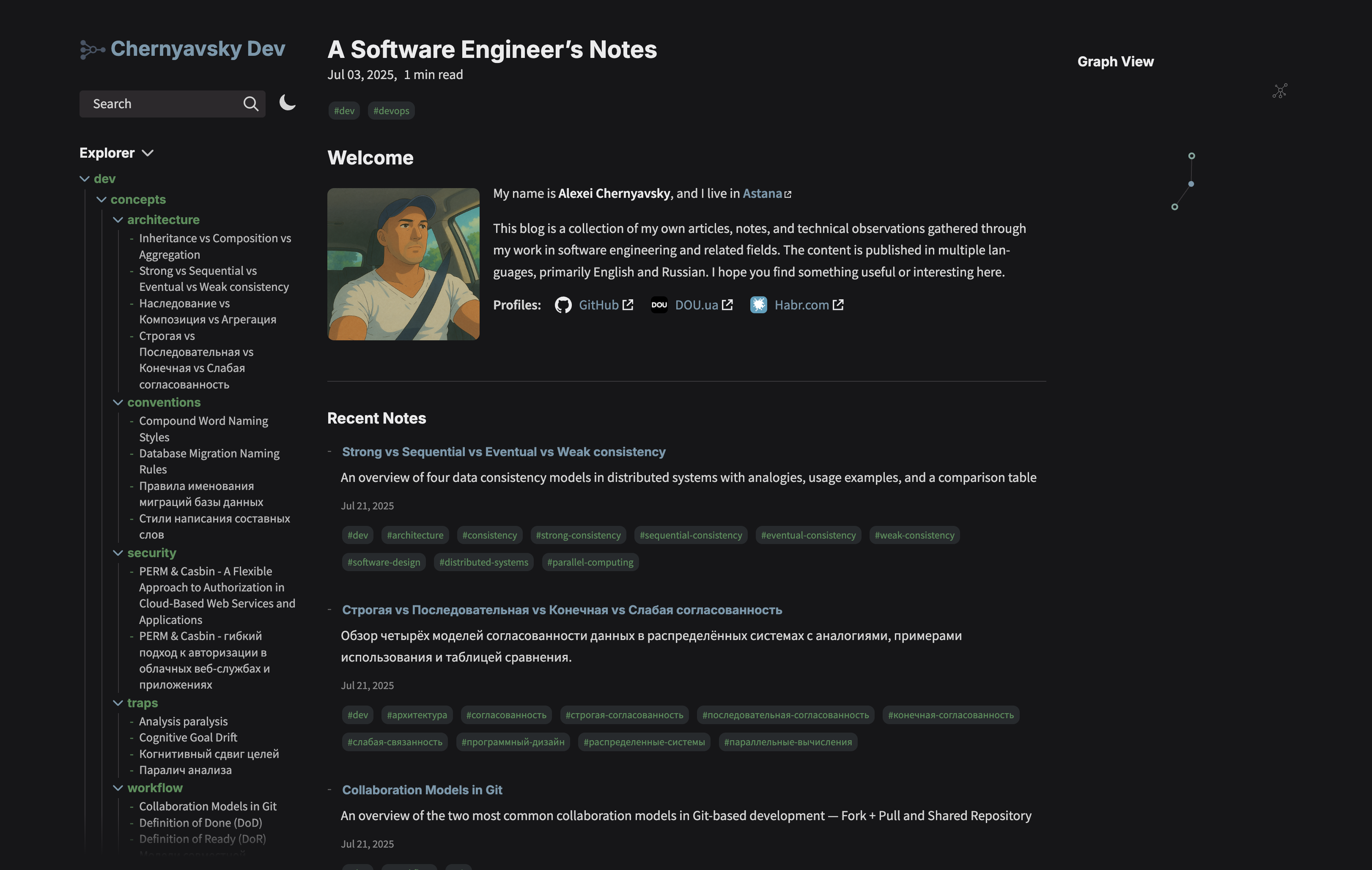 A Software Engineer’s Notes — Obsidian Publish built with Obsidian