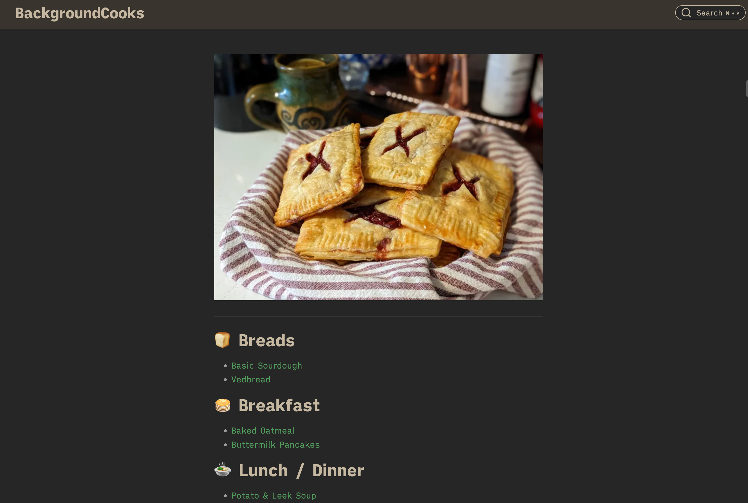 Background Cooks - A repository of my favorite recipes — Digital Gardens built with Obsidian