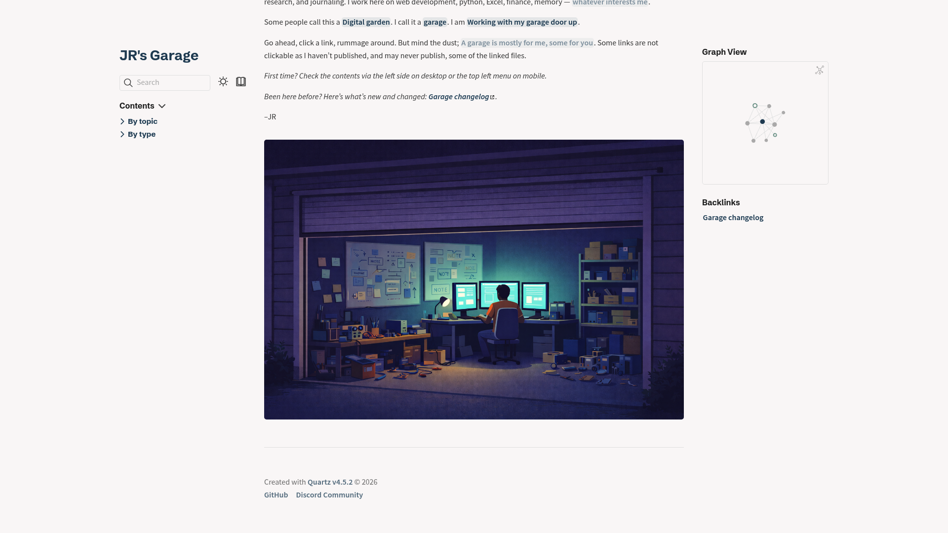 JR's Garage — Digital Gardens built with Obsidian