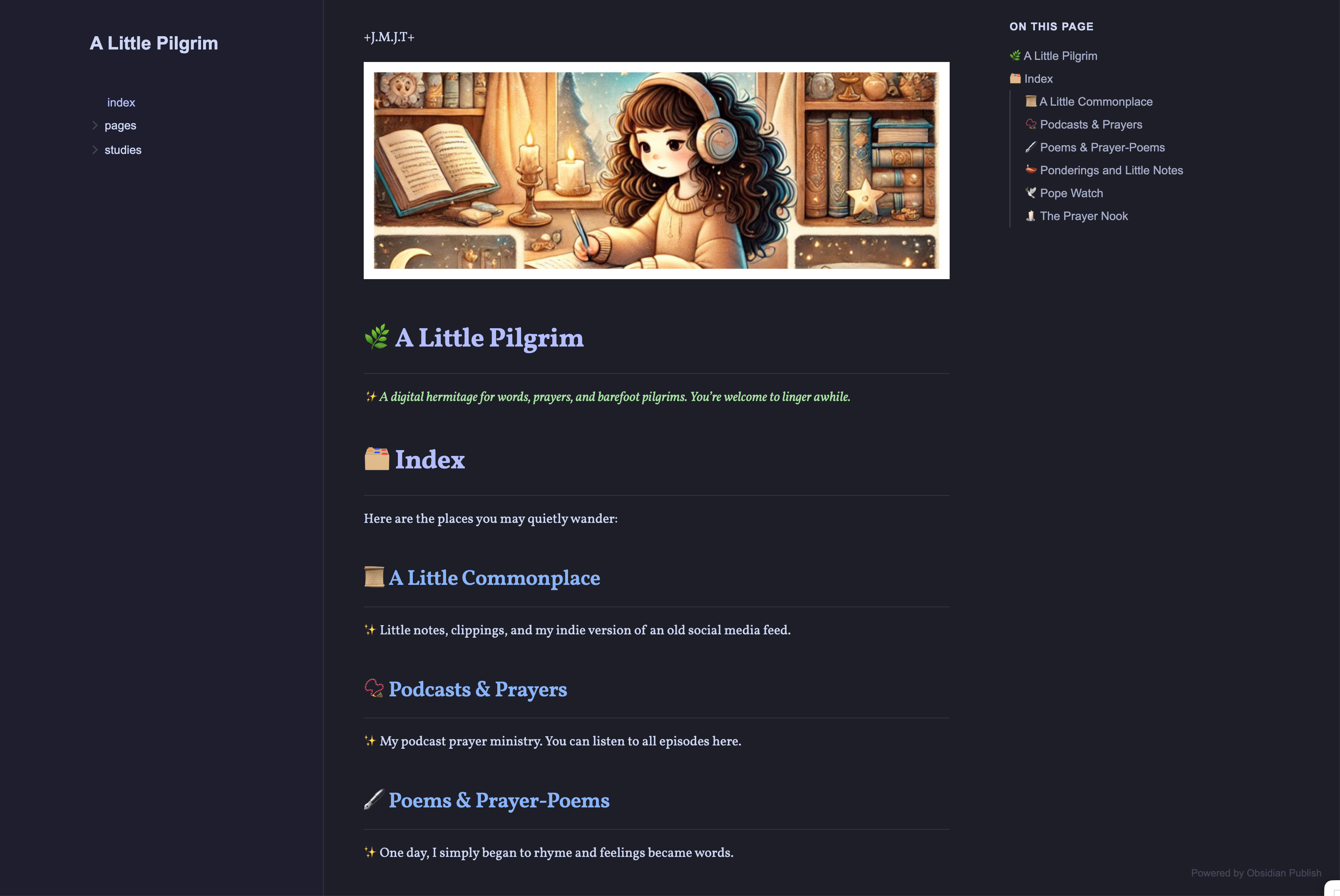 A Little Pilgrim — Obsidian Publish built with Obsidian