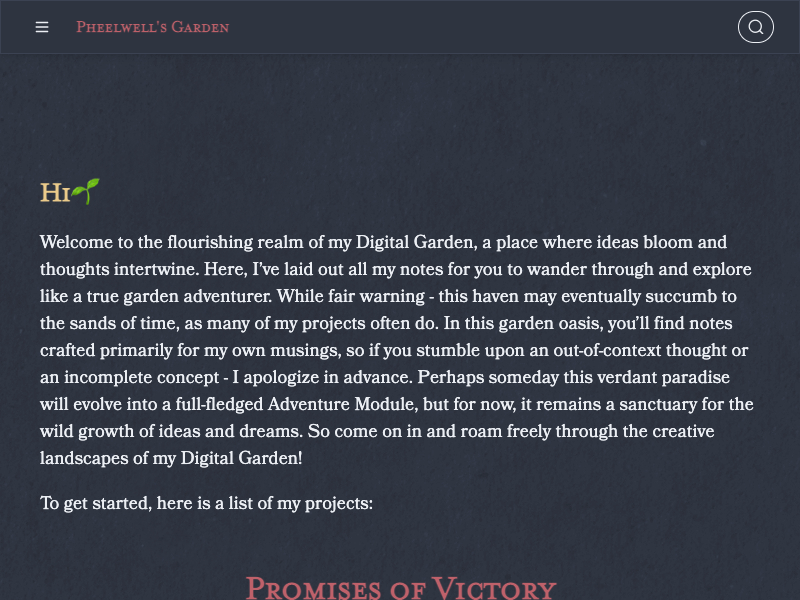 Landing Page — Digital Gardens built with Obsidian