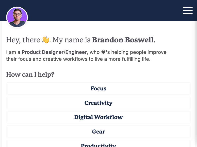 Brandon Boswell’s Garden — Quartz built with Obsidian