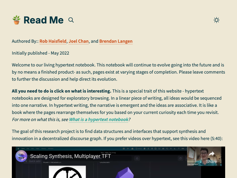 Scaling Synthesis - A hypertext research notebook — Quartz built with Obsidian