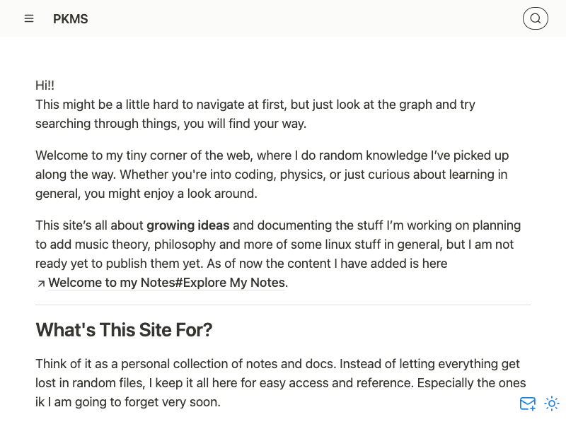 Welcome to my Notes — Digital Gardens built with Obsidian