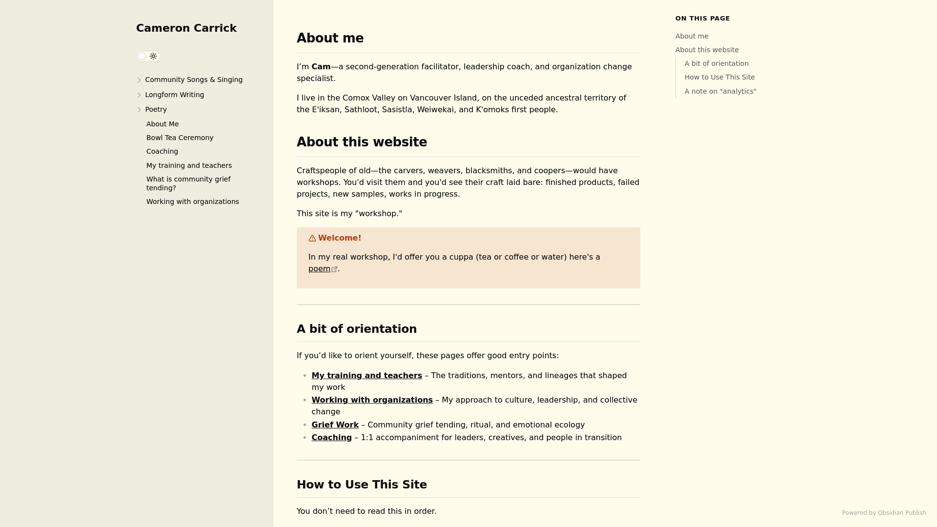 Cameron Carrick — Obsidian Publish built with Obsidian