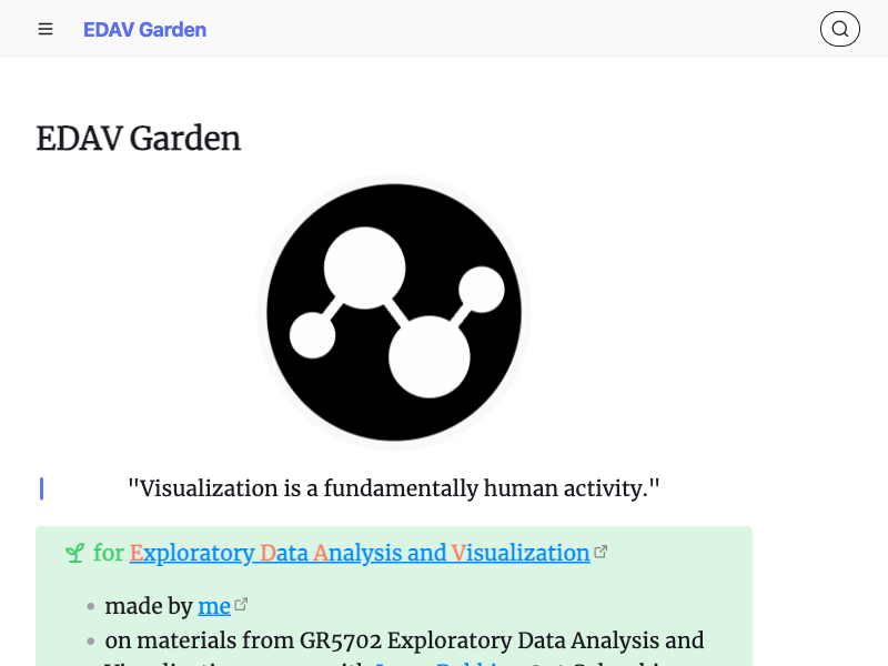 EDAV Garden — Digital Gardens built with Obsidian
