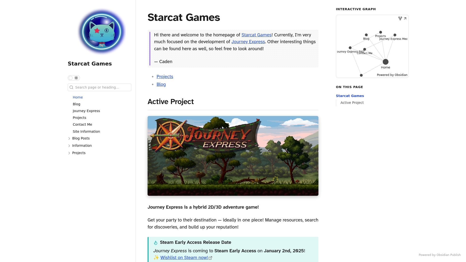 Starcat Games — Obsidian Publish built with Obsidian