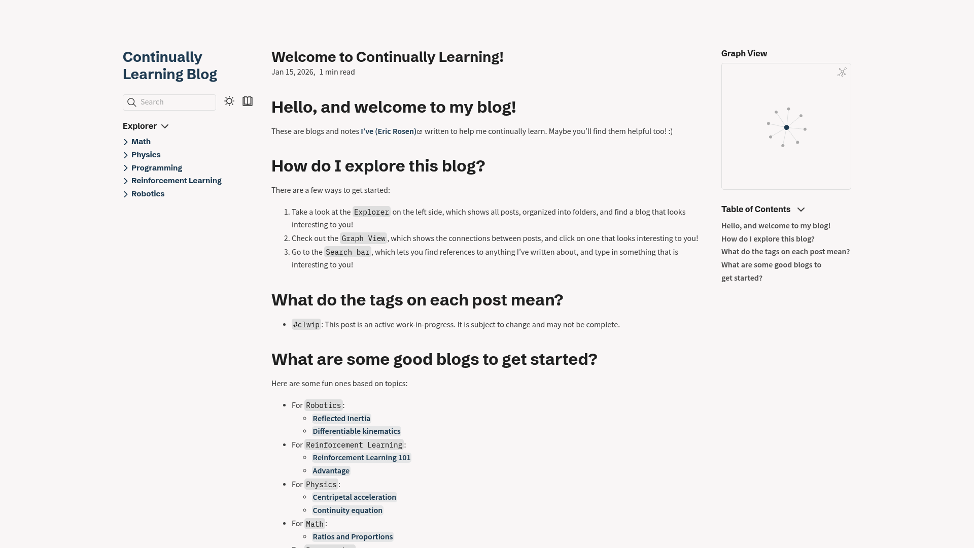 Continually Learning Blog — Quartz built with Obsidian