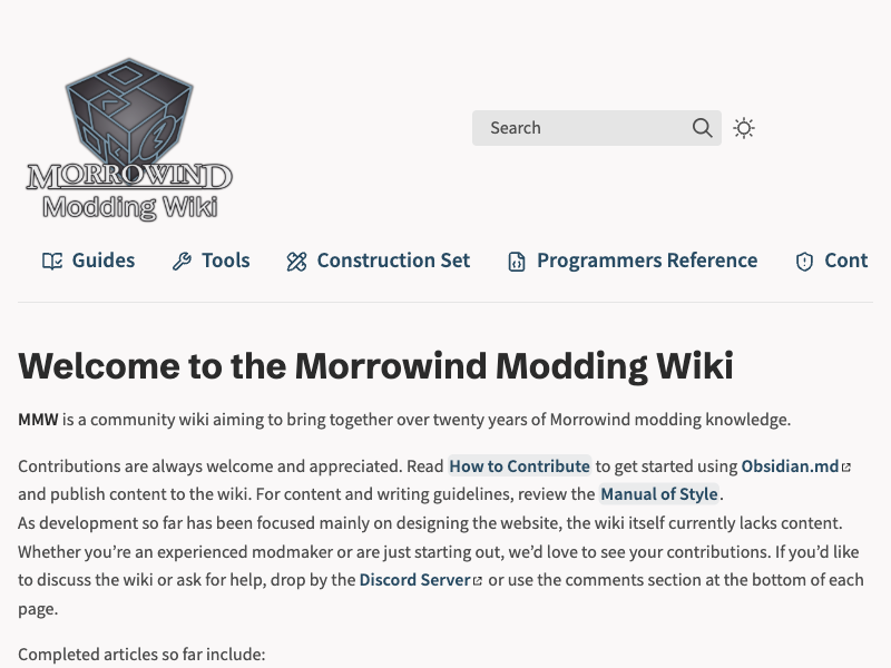 Morrowind Modding Wiki — Quartz built with Obsidian