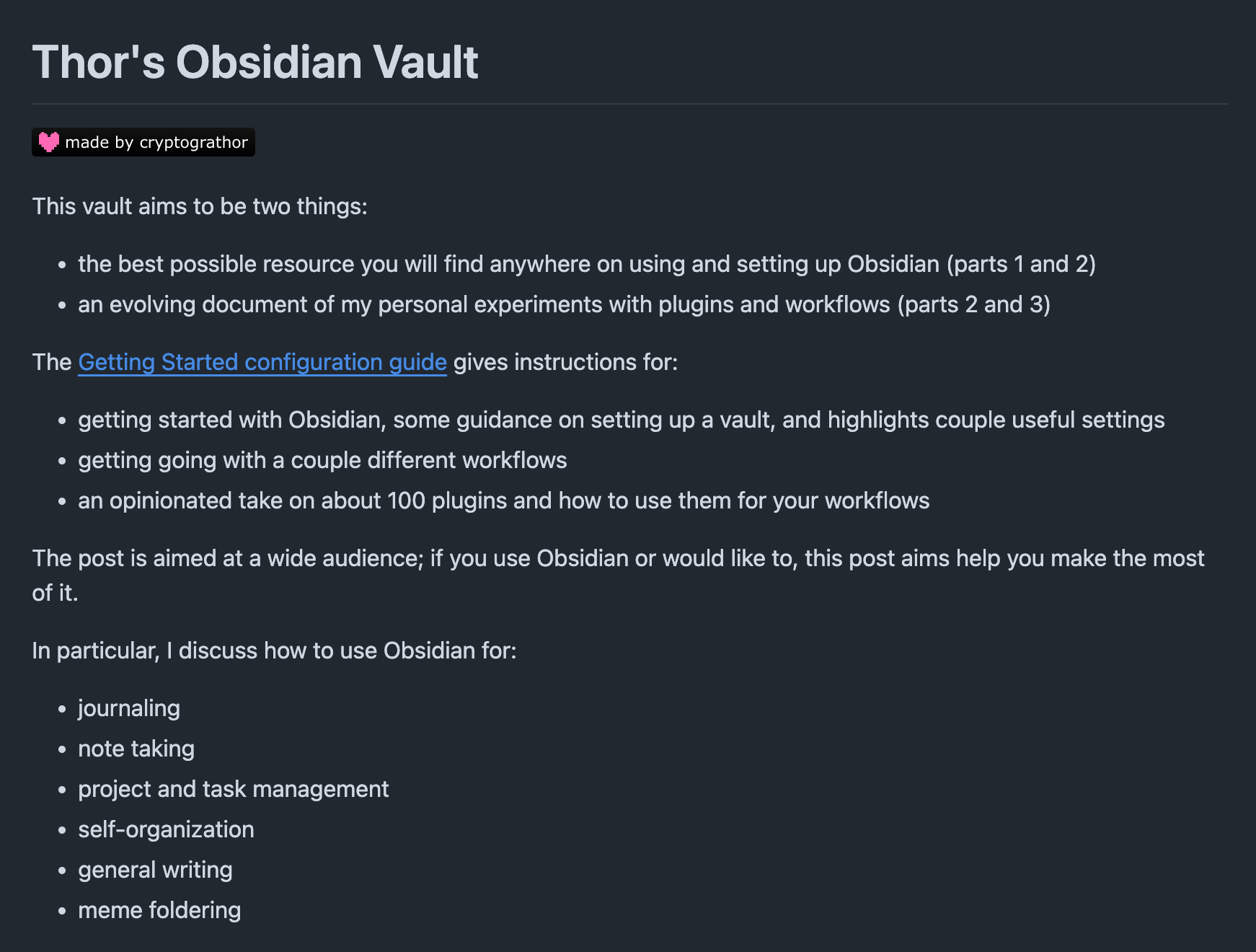 thor314/obsidian-setup — Vault Templates built with Obsidian