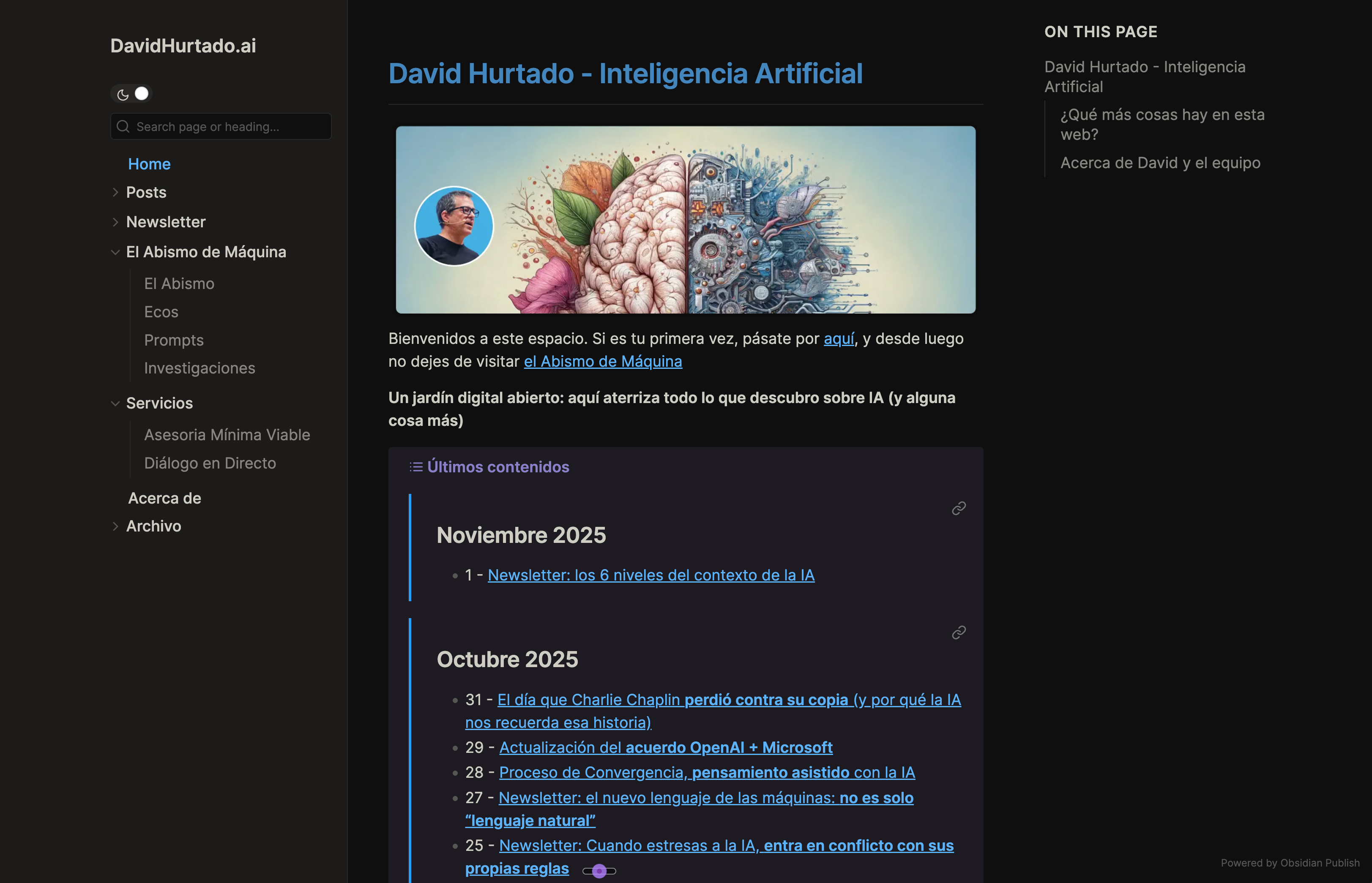 David Hurtado - Inteligencia Artificial — Obsidian Publish built with Obsidian