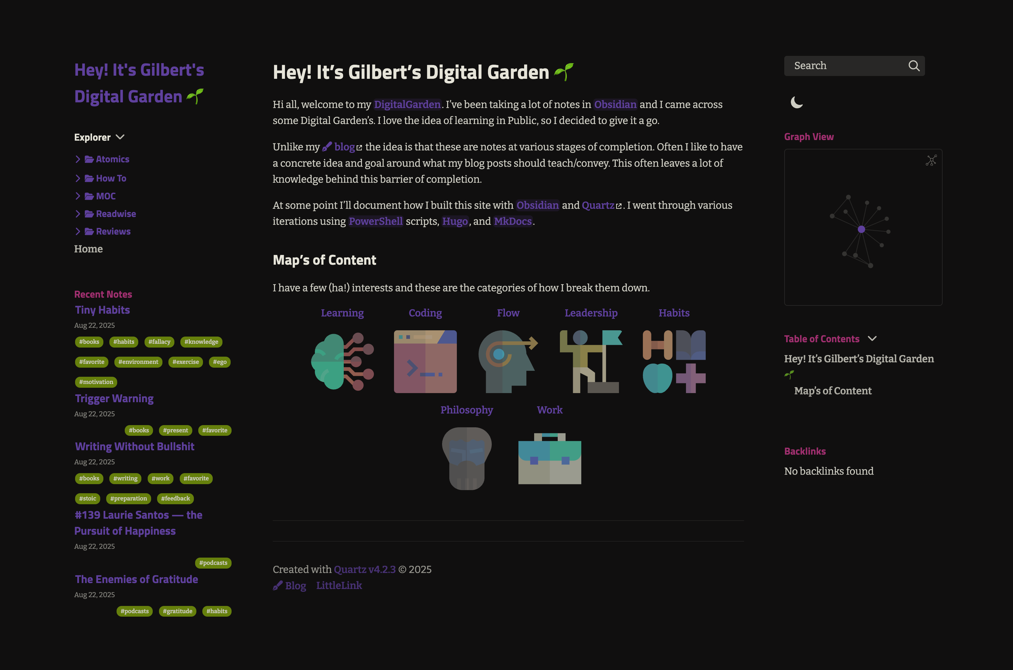 Gilbert Sanchez Garden — Quartz built with Obsidian