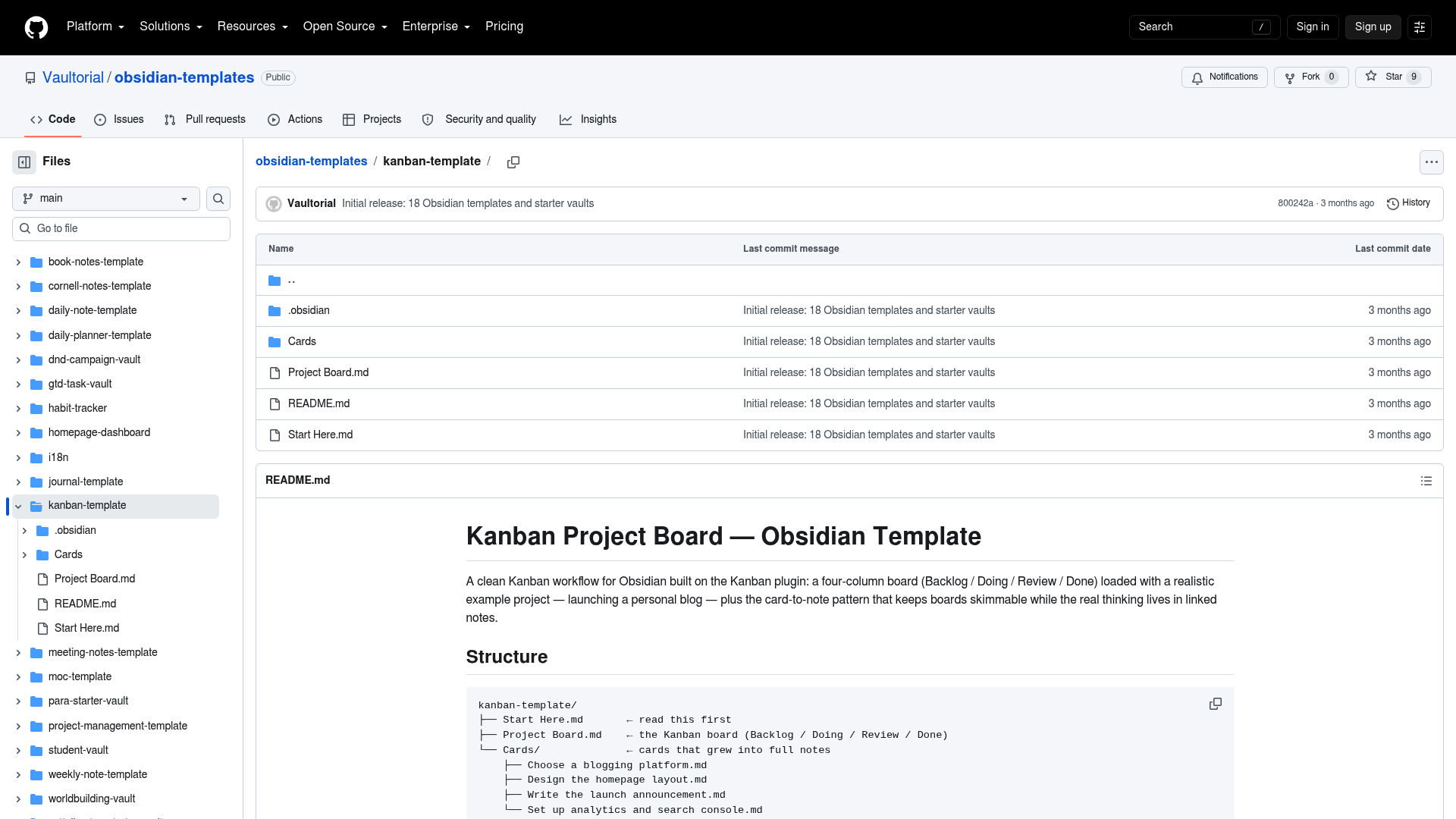 Obsidian Kanban Template — Vault Templates built with Obsidian