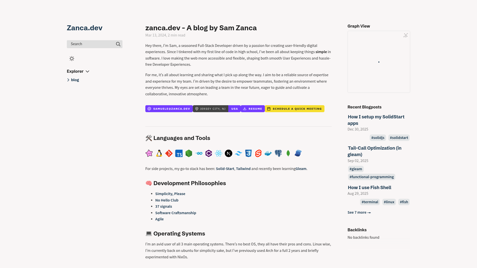 Zanca.dev — Quartz built with Obsidian
