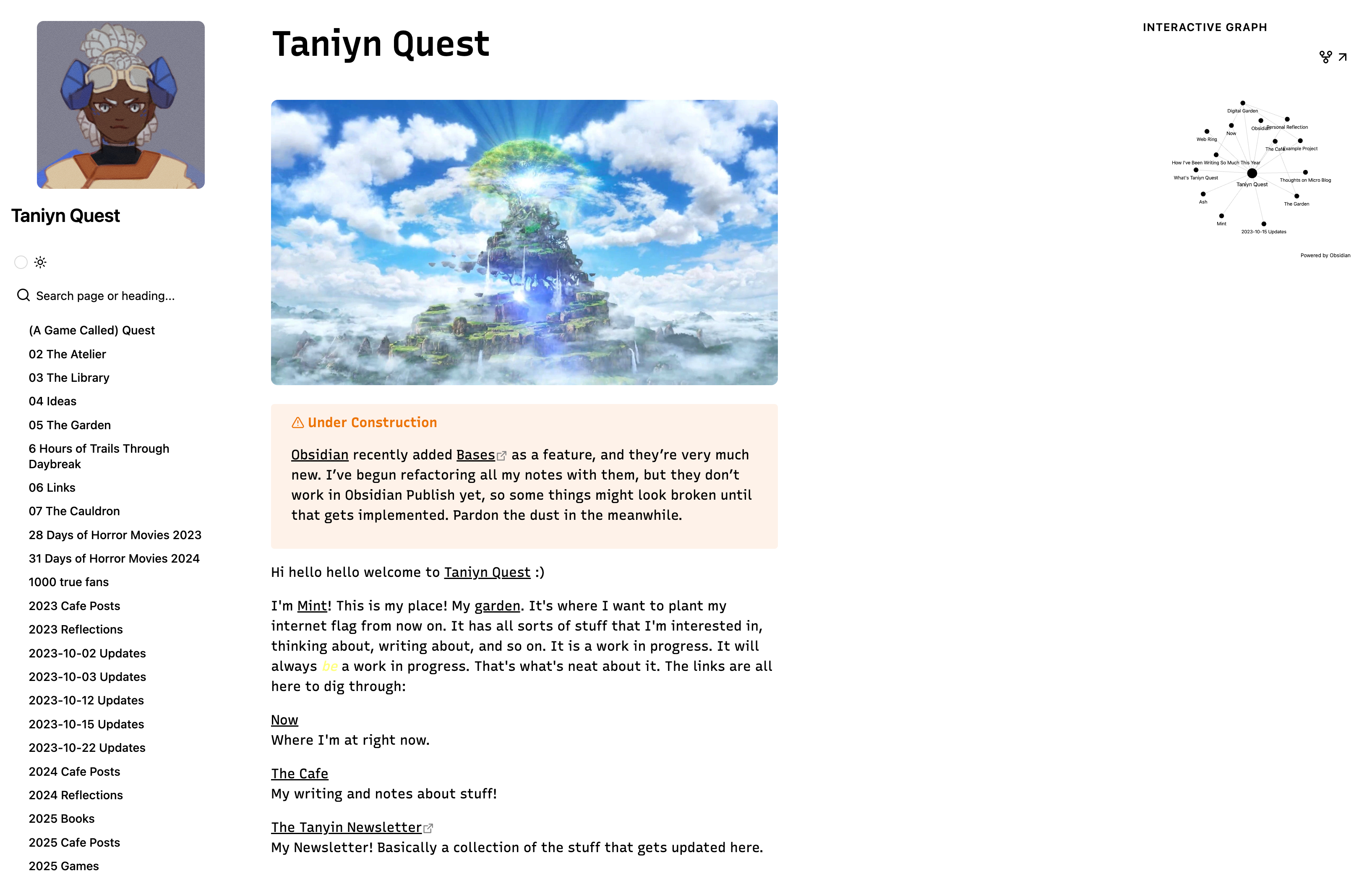 Taniyn Quest — Obsidian Publish built with Obsidian