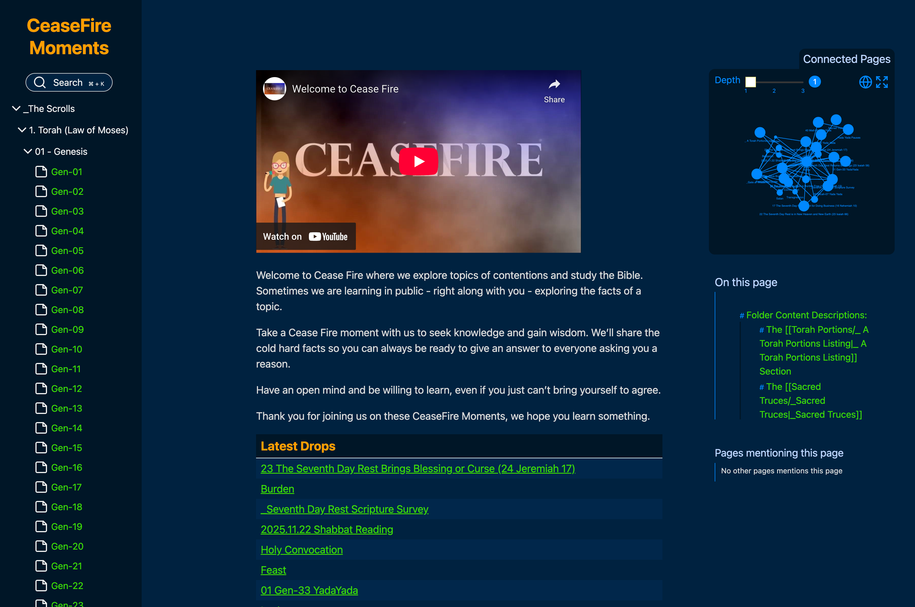 CeaseFire Moments — Digital Gardens built with Obsidian