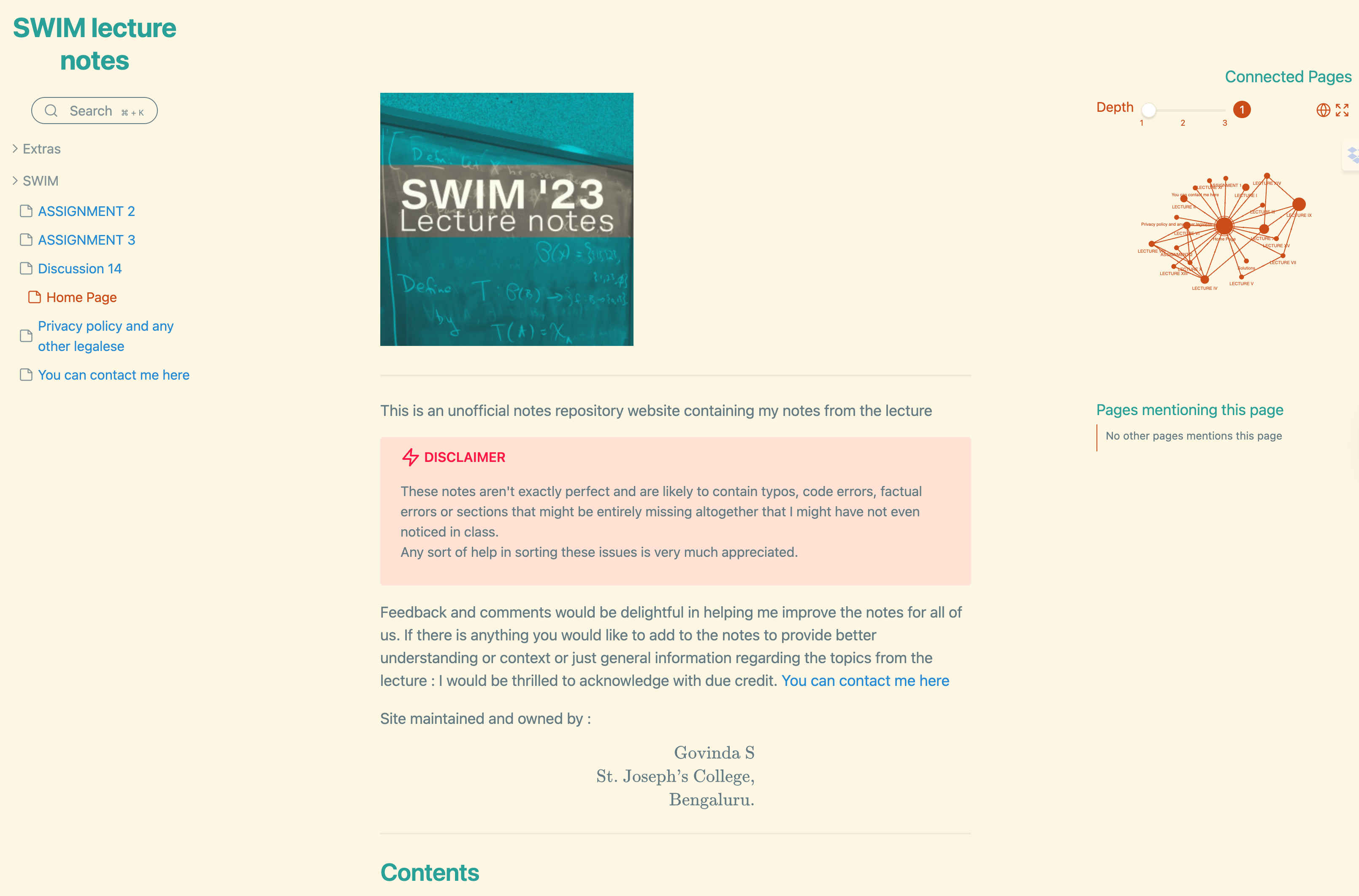Notes from SWIM - A summer mathematics programme for undergraduates — Digital Gardens built with Obsidian