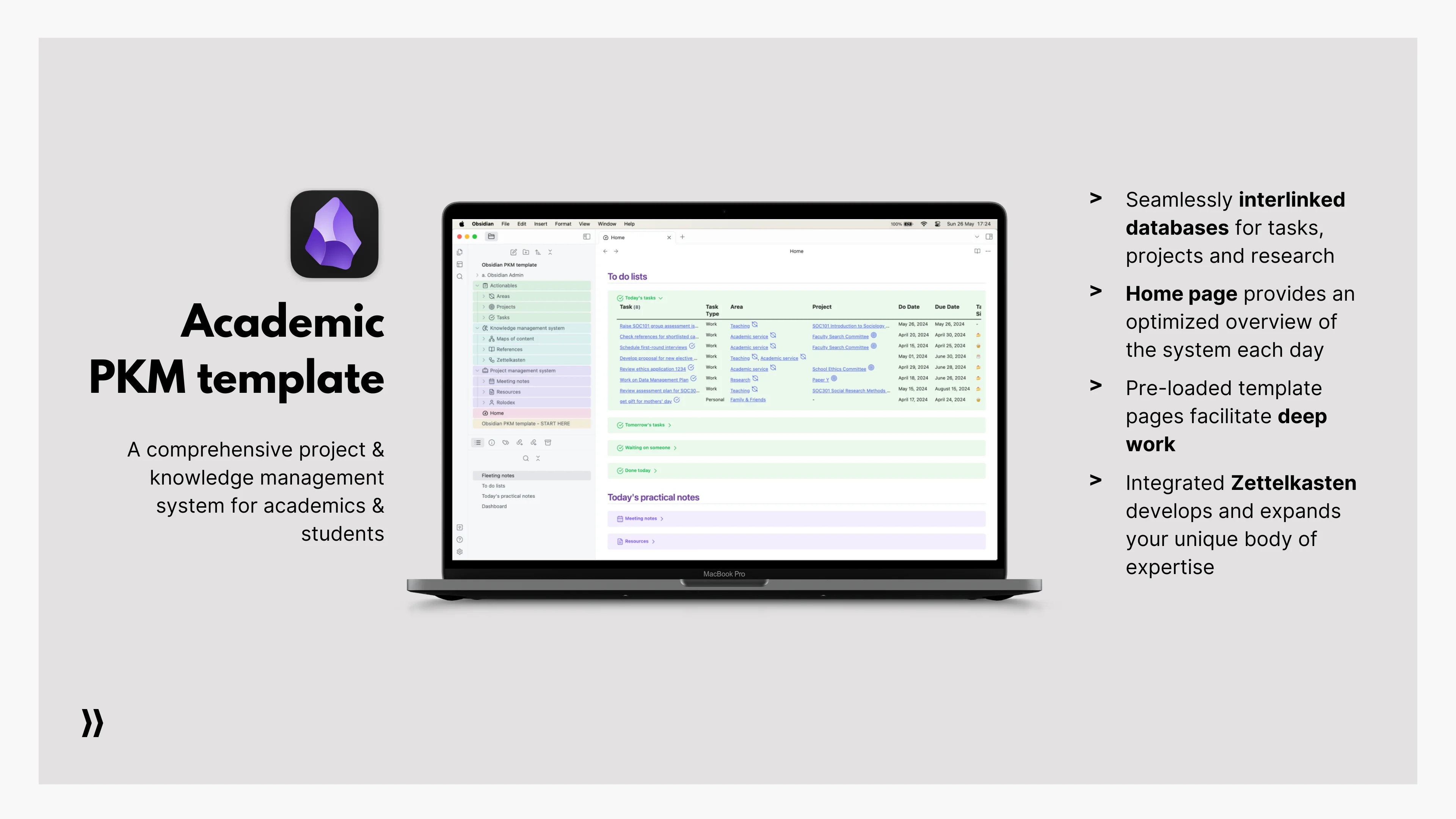Academic PKM Template by Gen Shanahan — Vault Templates built with Obsidian