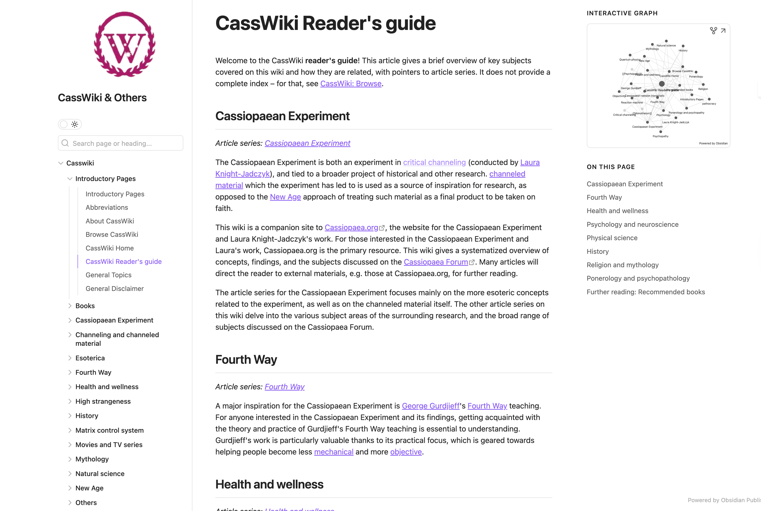 CassWiki & Others — Obsidian Publish built with Obsidian